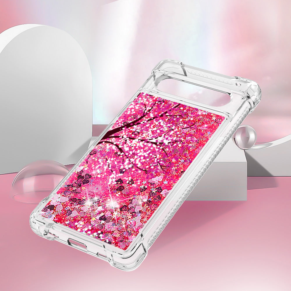 YB Quicksand Series-2 Phone Case for Google Pixel 7a 5G Anti-Drop Soft TPU Glittery Quicksand Case Pattern Printed Protective Cover YB Quicksand Series-2 Phone Case for Google Pixel 7a 5G Anti-Drop Soft TPU Glittery Quicksand Case Pattern Printed Protective Cover